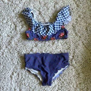 Matilda Jane Blue and White Kids Swim Bikini